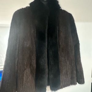 Mink fur coat women’s brown and black